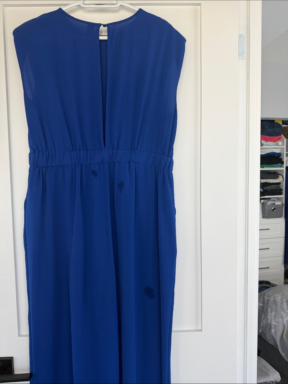 SHEIN Cobalt Blue Sleeveless Maxi Jumpsuit